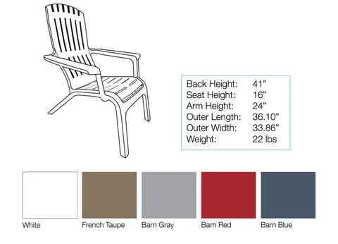 silla adirondack westport grosfillex